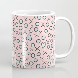 Pink, green and blue hearts and shapes design Coffee Mug