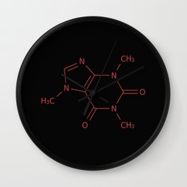 Caffiene Molecule | Molecules | Coffee | Coffee lover Wall Clock