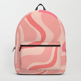 Liquid Swirl Abstract in Soft Pink Backpack