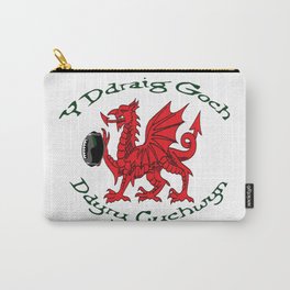 The Red Dragon Inspires Action Green Text Carry-All Pouch