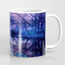 Enchanted Forest Lake Purple Blue Coffee Mug