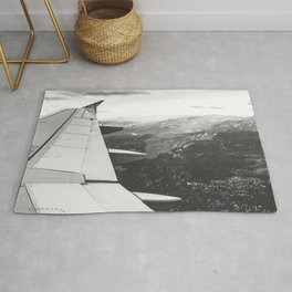 Mountain State // Colorado Rocky Mountains off the Wing of an Airplane Landscape Photo Rug