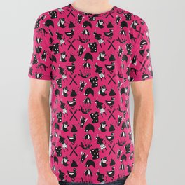 Pink Swears, Small Print All Over Graphic Tee