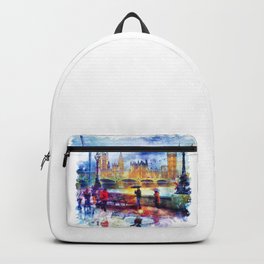 London Rain watercolor Backpack