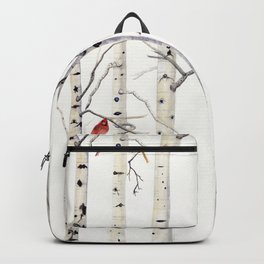 Birch Trees and Cardinal Backpack