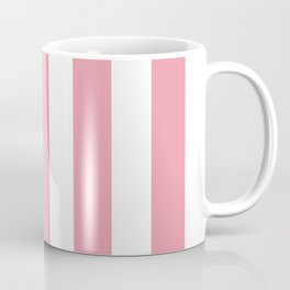 Mauvelous pink - solid color - white vertical lines pattern Coffee Mug