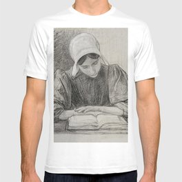 Lezend meisje met kap (ca 1874-1925) by Jan Veth T-shirt