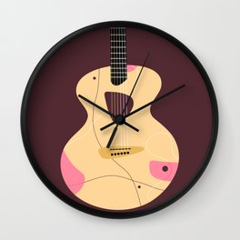 Acoustic guitar illustration Wall Clock
