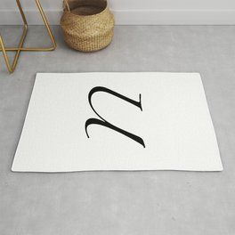 The Letter 'U' (Black Text with White Background) Rug
