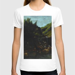 Gustave Courbet "Cascade in a Rocky Landscape" T Shirt