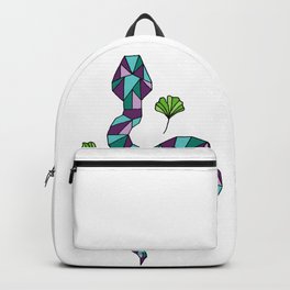 Geometric Snake and Ginkgo Leaves Backpack