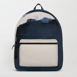 Abstract, blue, beige, indigo Backpack