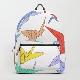 Japanese Origami paper cranes symbol of happiness, luck and longevity Backpack