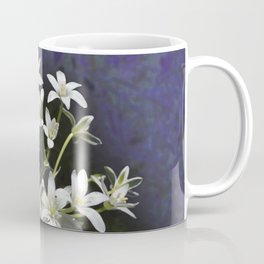 White 6 Petal Star Wildflowers Coffee Mug
