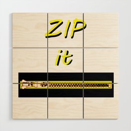 Zip it Black Yellow jGibney The MUSEUM Gifts Wood Wall Art