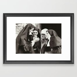 Nuns Smoking Framed Art Print | Nun, Catholic, Smoking, Photo, Funny, Religious, Christian, Religion, Black And White, Nuns 