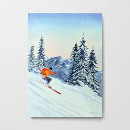 Skiing The Clear Leader Metal Print