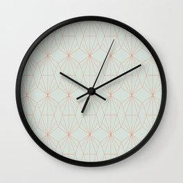 Geometry art decó in blue and orange Wall Clock
