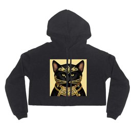 Art-deco collection. Black cat with gold jewelry digital art. Art # 7 Hoody