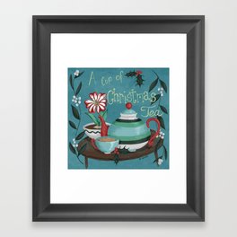 A Cup of Christmas Tea Framed Art Print