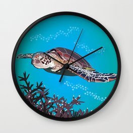 Green Sea Turtle Wall Clock