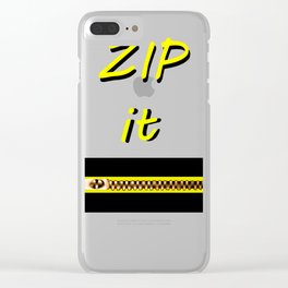 Zip it Black Yellow jGibney The MUSEUM Gifts Clear iPhone Case