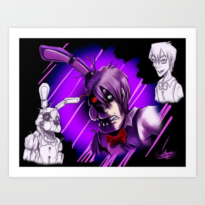 Fnaf Au Bonnie Character Design Art Print By Celticmagiciain - 