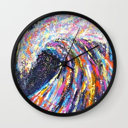 Wave Art - Colorful Wave Painting Wall Clock