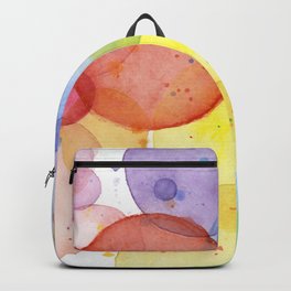 Watercolor Abstract Rainbow Circles and Splatters Backpack