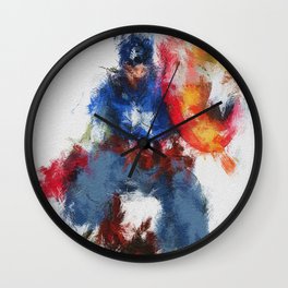 Captain of America Abstract Painting Wall Clock