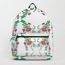 Flower Bouquet Patterned Print Backpack
