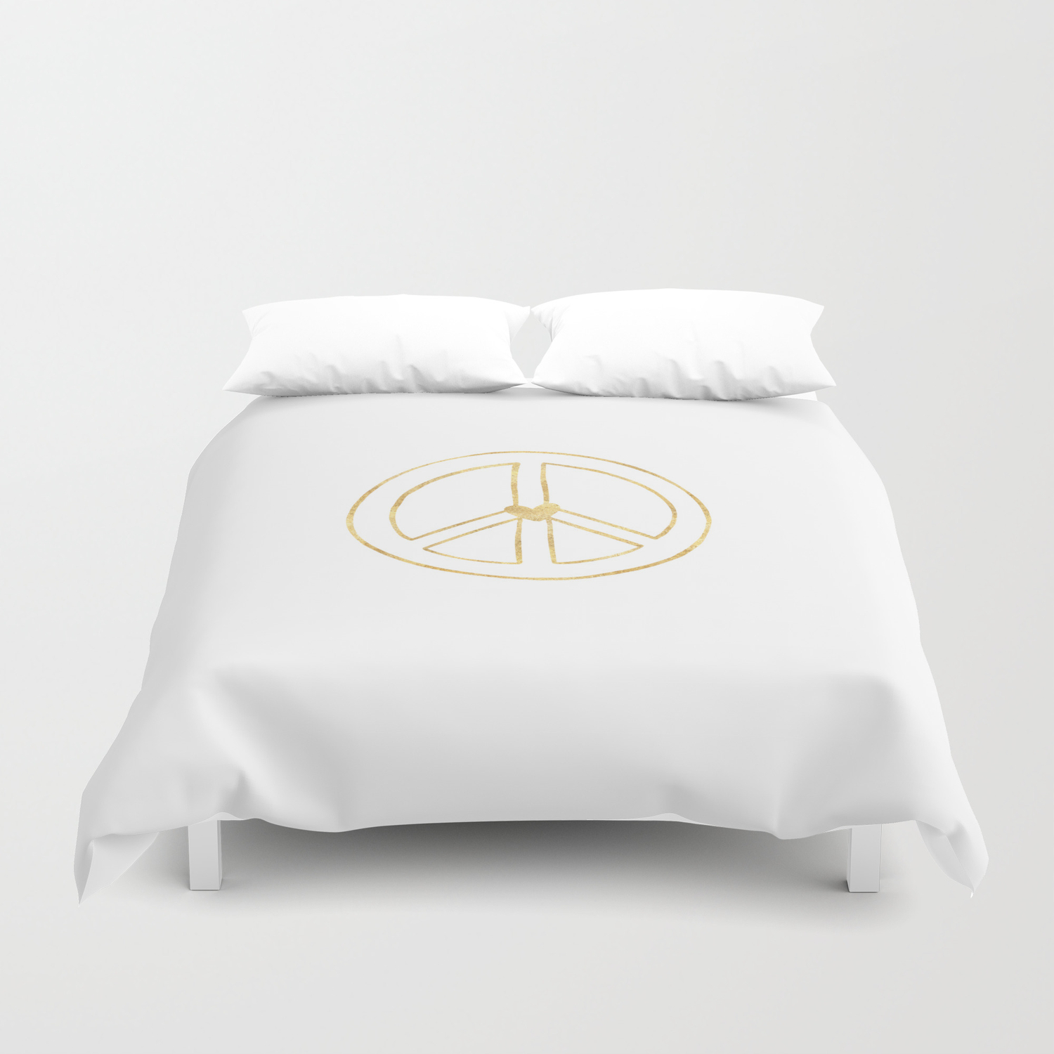 Gold Heart Peace Sign Duvet Cover By Joacreations Society6