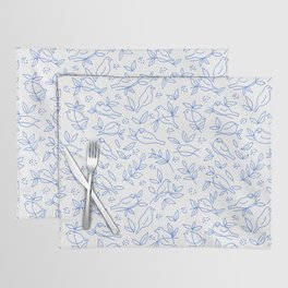 Birds in the Bushes blue on white 11000 Placemat