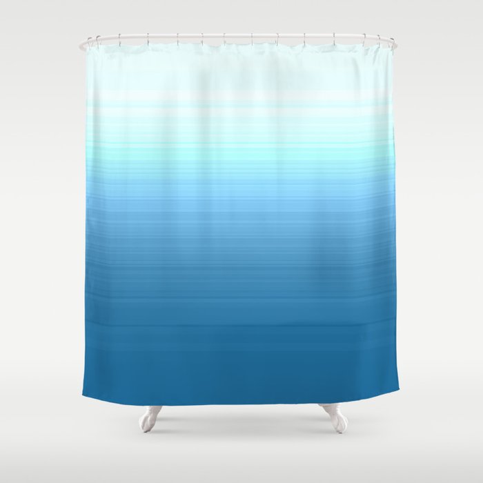 Sea Blue Ombre Shower Curtain By, Ombre Shower Curtain Blue