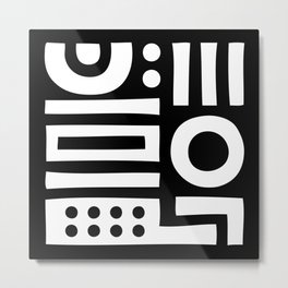Mid Century Modern Abstract Composition 114 Black and White Metal Print | Modern, Retro, Minimalist, Black, Century, Scandinavian, Popart, White, Abstract, Midcenturymodern 