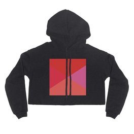 Aina - Red and Pink Geometric Triangle Shaped Square Art Pattern Hoody
