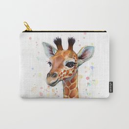 Giraffe Baby Watercolor Carry-All Pouch