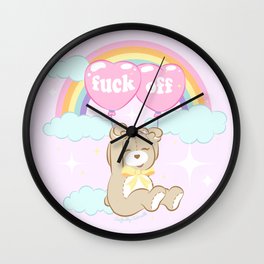 F*ck Off Teddy Bear Wall Clock