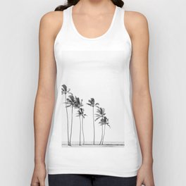 Hawaii Palm Trees - Black and White Photography Tank Top