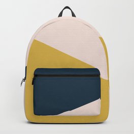 Jag. Minimalist Geometric Color Block in Navy Blue, Mustard Yellow, and Pale Blush Pink Backpack