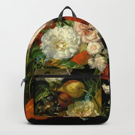 Rachel Ruysch "Still Life with Flowers in a Glass Vase" Backpack