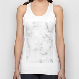 The Perfect Classic White with Grey Veins Marble Tank Top