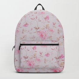 Modern Vintage Blush Pink  Romantic Floral Pattern Backpack