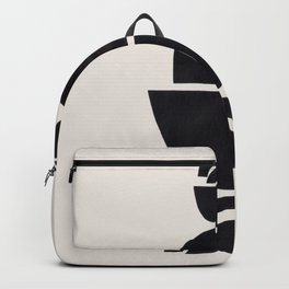 Black & White Minimalist Mid Century Paper collage Funky Black Ink Tribal Geometric by Ejaaz Haniff Backpack