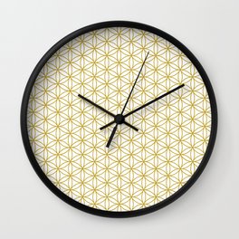Flower of Life Pattern – Gold & White Wall Clock