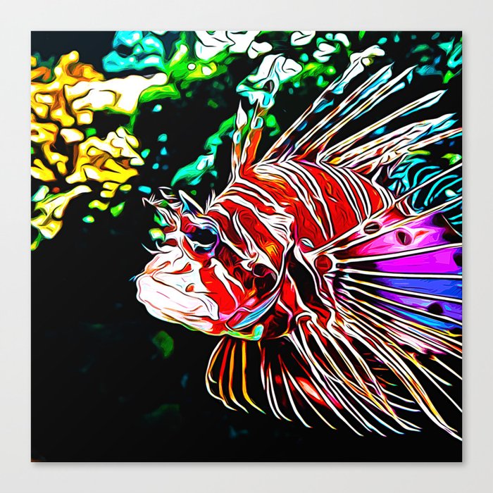 Download lionfish vector art Canvas Print by gxp-design | Society6