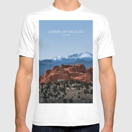 Garden of the Gods, Colorado Travel Illustration T Shirt