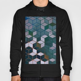 Muted Color Hexagons Blush Blue Mint Pattern Hoody
