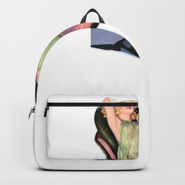 Nostalgic Pin Up Girls Blond Hair Green Pantsuit Talking on the Phone Bachelor Party Pinup Girl Backpack