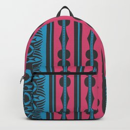 African Ethnic Tribal Motif Striped Turquoise Pattern Backpack